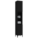 vidaXL fekete szerelt fa fürdőszobaszekrény 30 x 30 x 190 cm