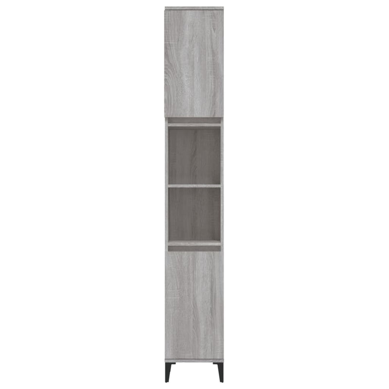 vidaXL szürke sonoma színű szerelt fa fürdőszobaszekrény 30x30x190 cm