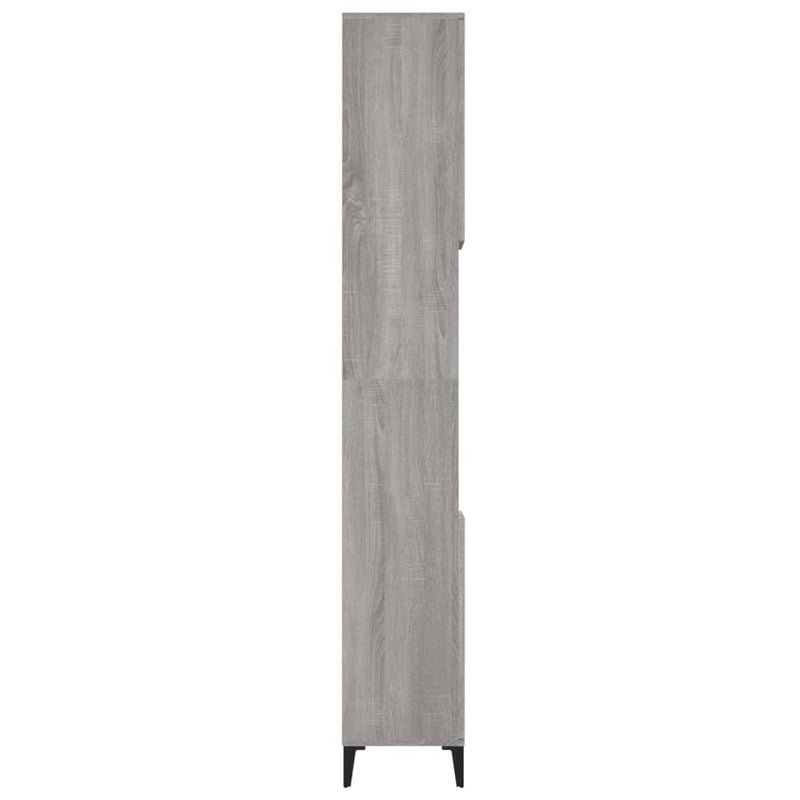 vidaXL szürke sonoma színű szerelt fa fürdőszobaszekrény 30x30x190 cm