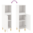 vidaXL fehér szerelt fa fürdőszobaszekrény 30 x 30 x 100 cm