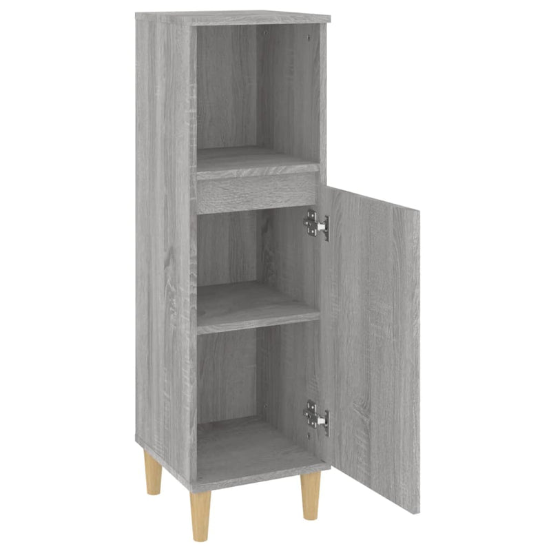 vidaXL szürke sonoma színű szerelt fa fürdőszobaszekrény 30x30x100 cm
