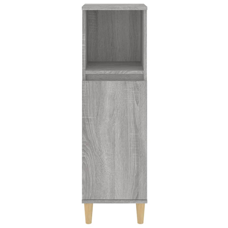 vidaXL szürke sonoma színű szerelt fa fürdőszobaszekrény 30x30x100 cm