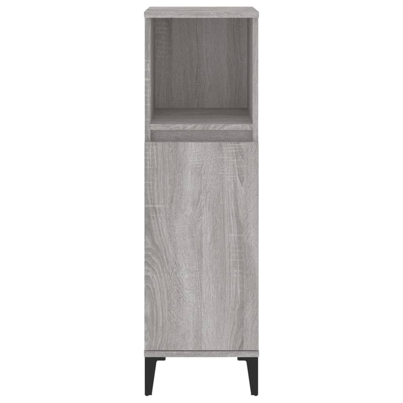 vidaXL szürke sonoma színű szerelt fa fürdőszobaszekrény 30x30x100 cm