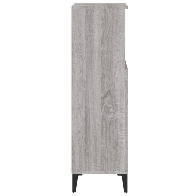 vidaXL szürke sonoma színű szerelt fa fürdőszobaszekrény 30x30x100 cm