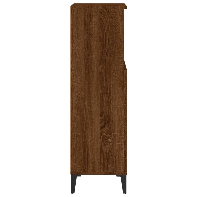 vidaXL barna tölgyszínű szerelt fa fürdőszobaszekrény 30x30x100 cm