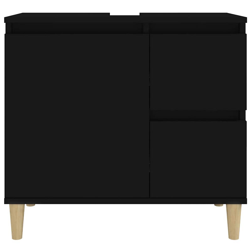 vidaXL fekete szerelt fa fürdőszobaszekrény 65 x 33 x 60 cm