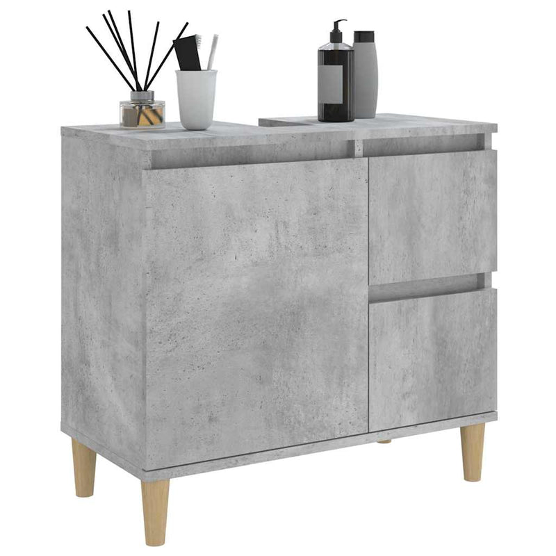 vidaXL betonszürke szerelt fa fürdőszobaszekrény 65 x 33 x 60 cm