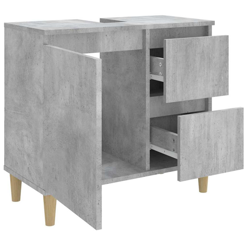vidaXL betonszürke szerelt fa fürdőszobaszekrény 65 x 33 x 60 cm