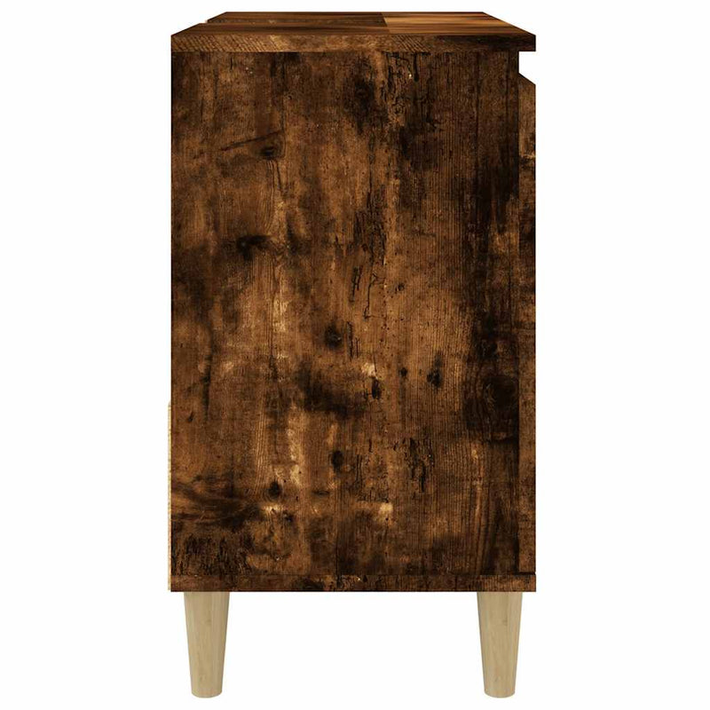 vidaXL füstös tölgy színű szerelt fa fürdőszobaszekrény 65x33x60 cm