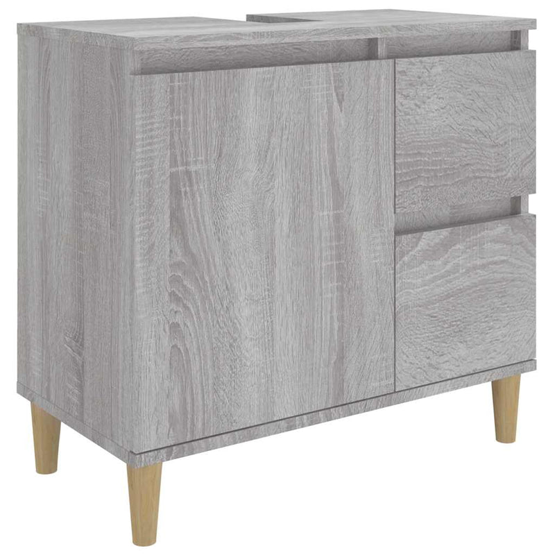 vidaXL szürke sonoma színű szerelt fa fürdőszobaszekrény 65x33x60 cm