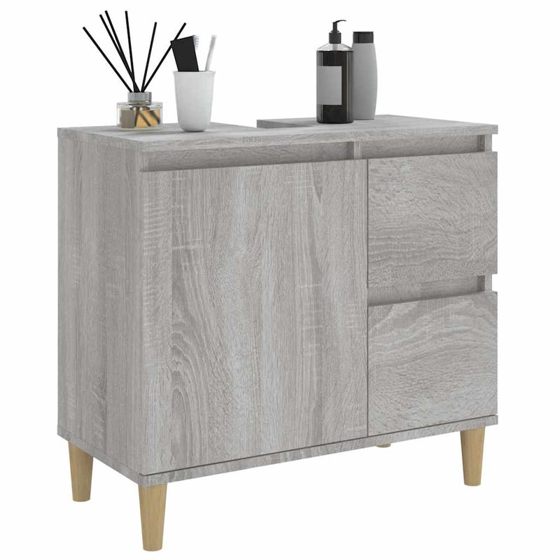vidaXL szürke sonoma színű szerelt fa fürdőszobaszekrény 65x33x60 cm