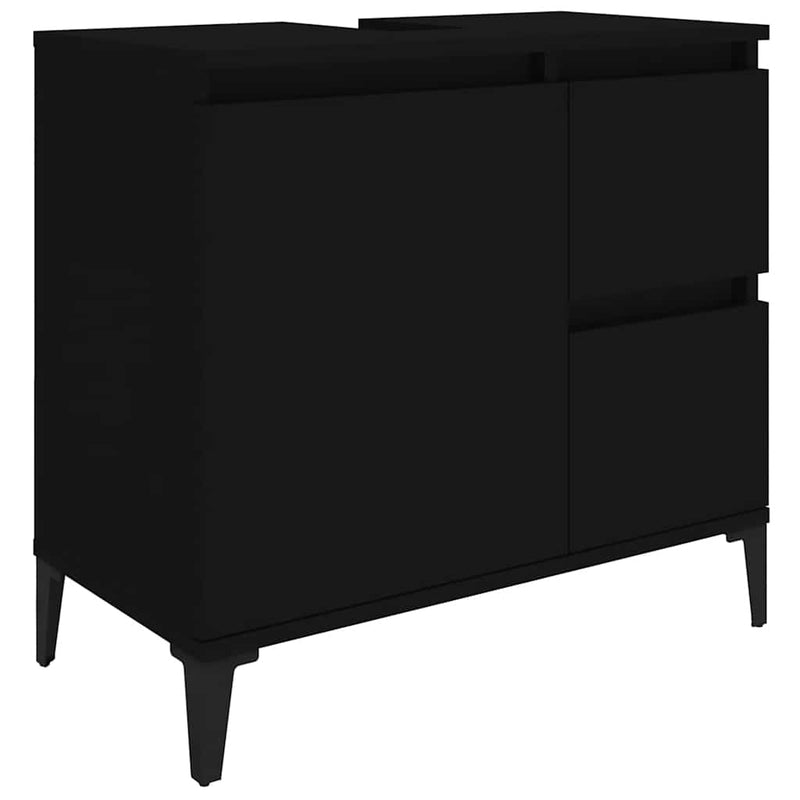vidaXL fekete szerelt fa fürdőszobaszekrény 65 x 33 x 60 cm