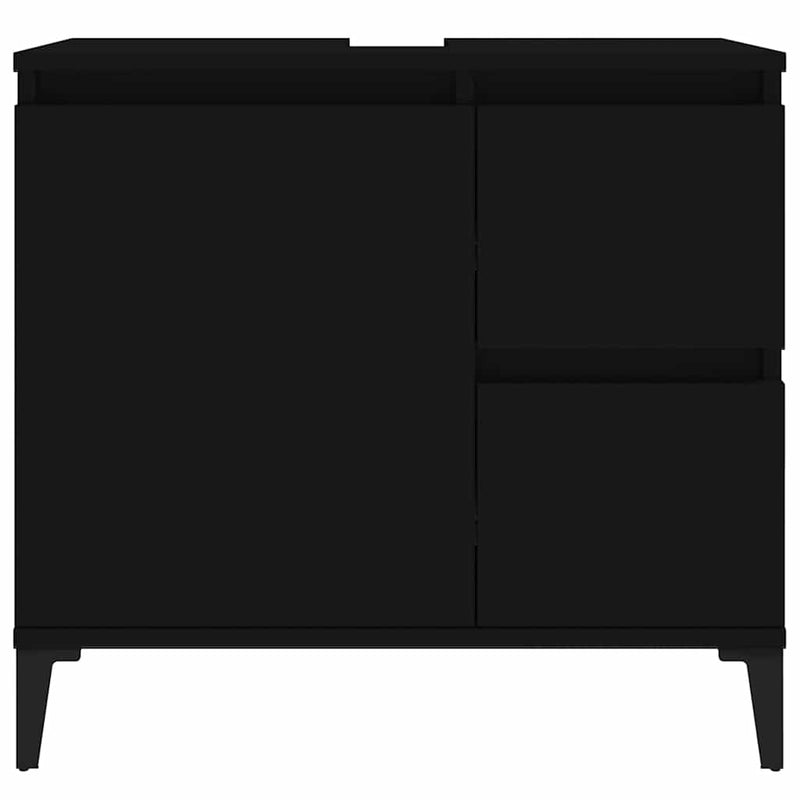 vidaXL fekete szerelt fa fürdőszobaszekrény 65 x 33 x 60 cm