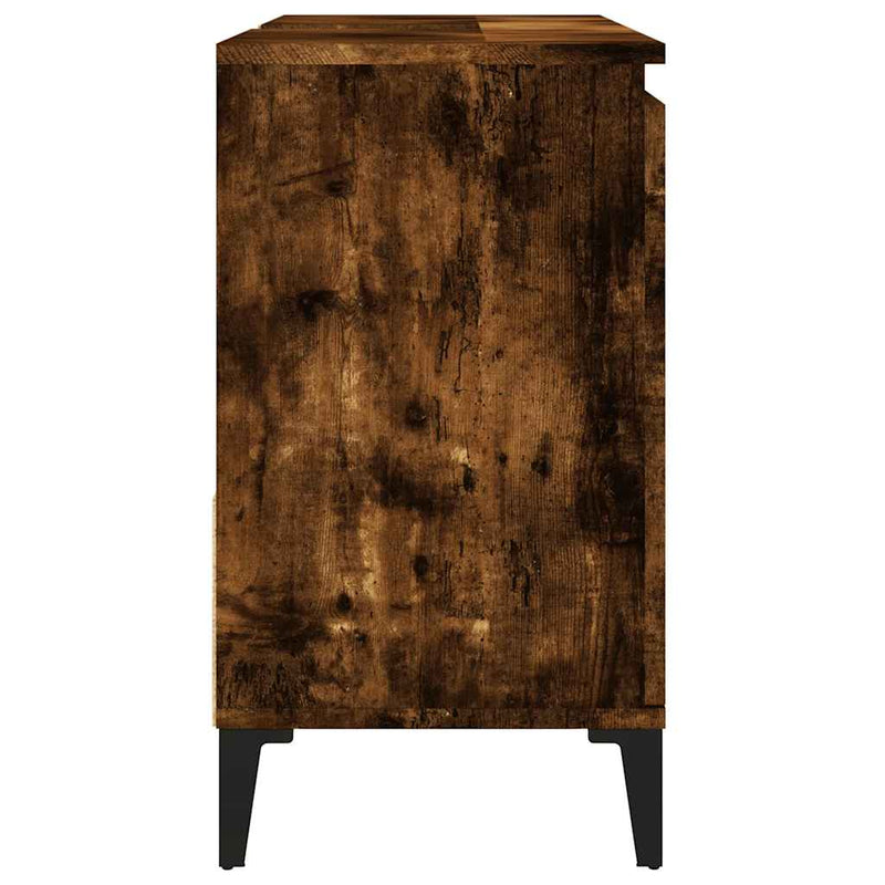 vidaXL füstös tölgy színű szerelt fa fürdőszobaszekrény 65x33x60 cm
