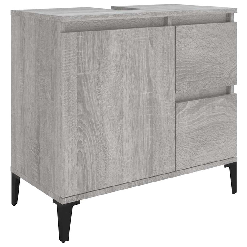 vidaXL szürke sonoma színű szerelt fa fürdőszobaszekrény 65x33x60 cm