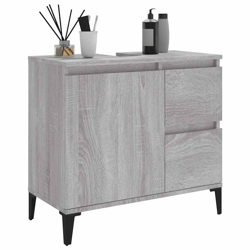 vidaXL szürke sonoma színű szerelt fa fürdőszobaszekrény 65x33x60 cm
