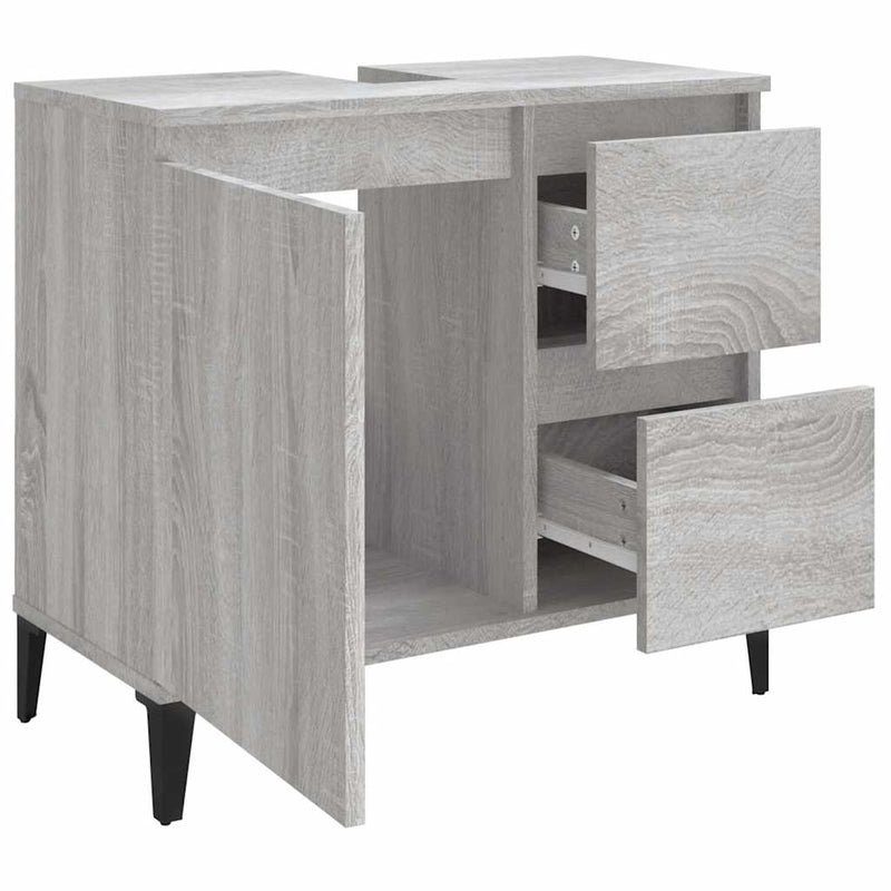 vidaXL szürke sonoma színű szerelt fa fürdőszobaszekrény 65x33x60 cm