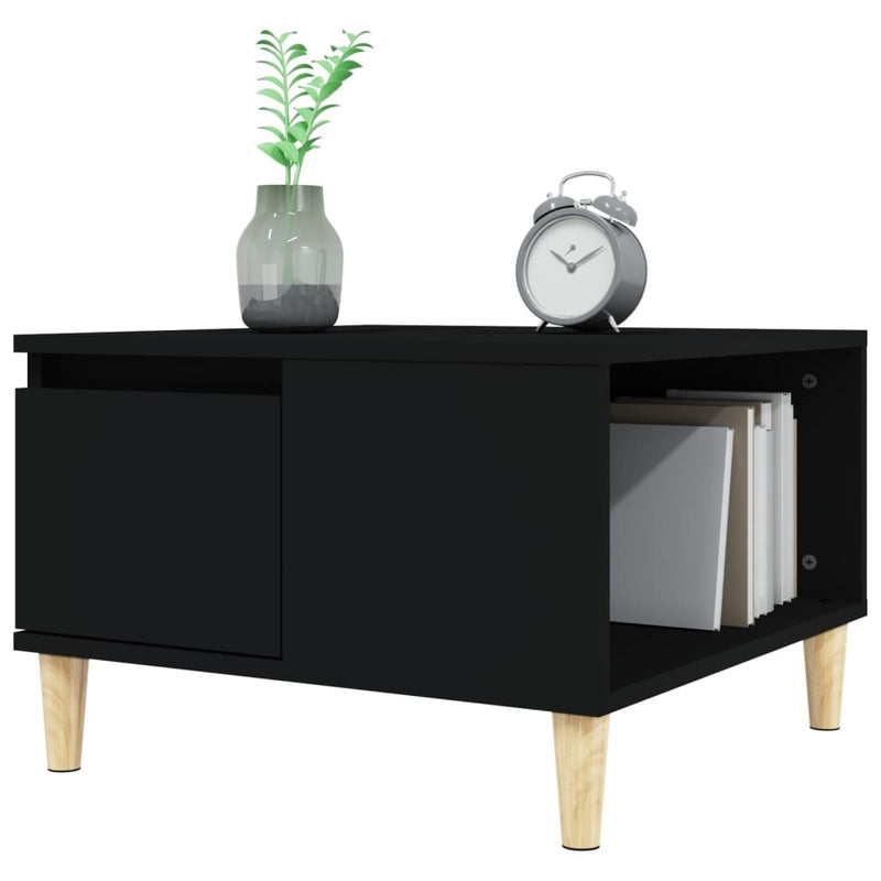 vidaXL fekete szerelt fa dohányzóasztal 55x55x36,5 cm