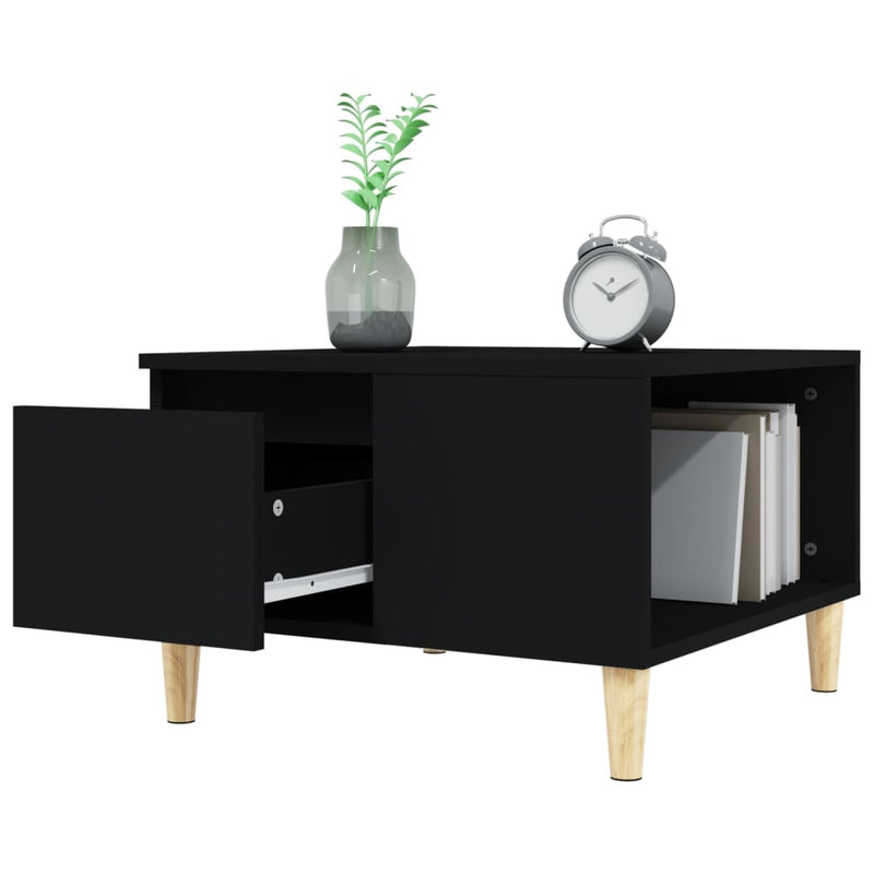 vidaXL fekete szerelt fa dohányzóasztal 55x55x36,5 cm
