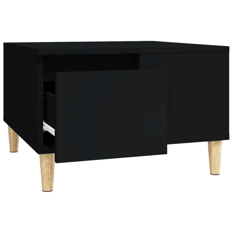 vidaXL fekete szerelt fa dohányzóasztal 55x55x36,5 cm