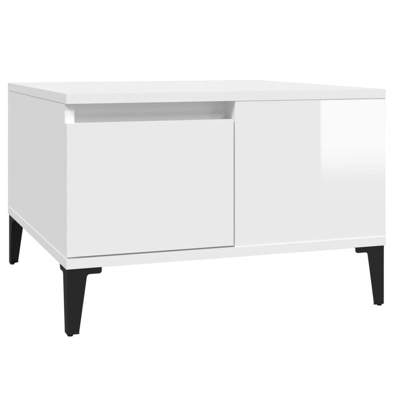 vidaXL magasfényű fehér szerelt fa dohányzóasztal 55 x 55 x 36,5 cm