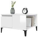 vidaXL magasfényű fehér szerelt fa dohányzóasztal 55 x 55 x 36,5 cm