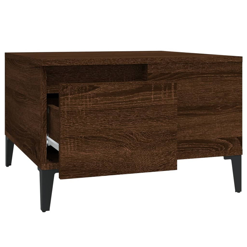 vidaXL barna tölgyszínű szerelt fa dohányzóasztal 55x55x36,5 cm