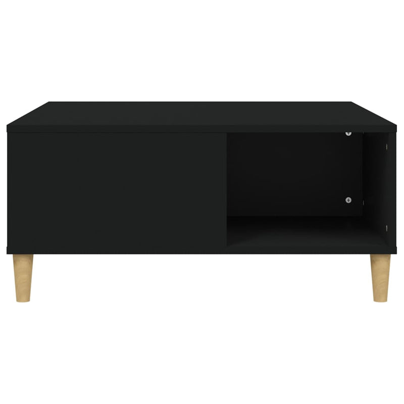 vidaXL fekete szerelt fa dohányzóasztal 80x80x36,5 cm