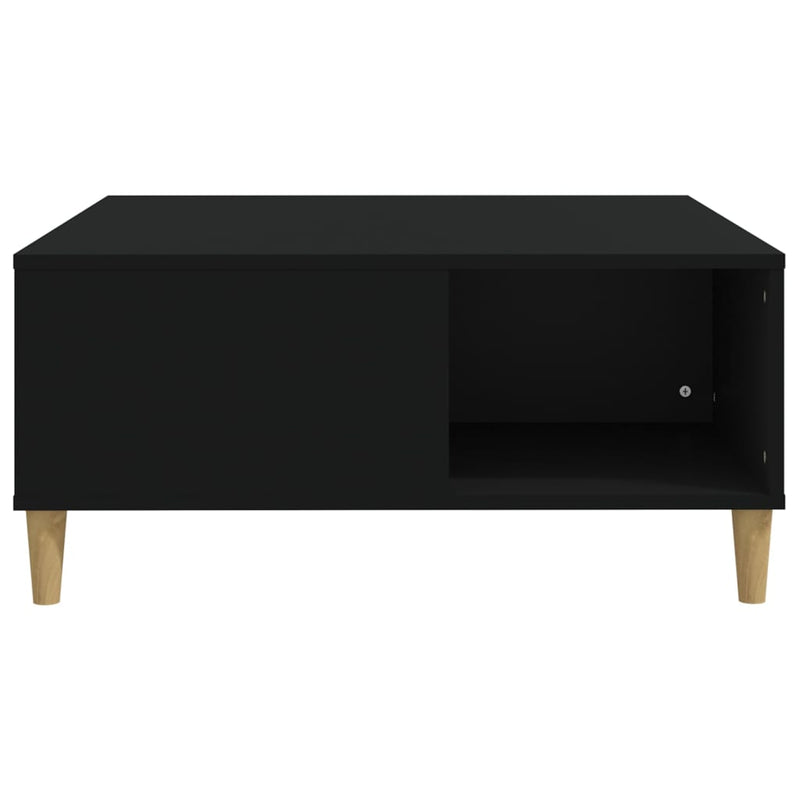 vidaXL fekete szerelt fa dohányzóasztal 80x80x36,5 cm