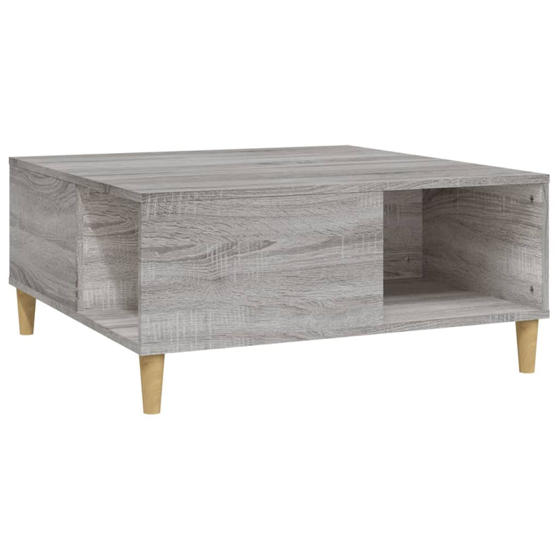 vidaXL szürke sonoma színű szerelt fa dohányzóasztal 80 x 80 x 36,5 cm