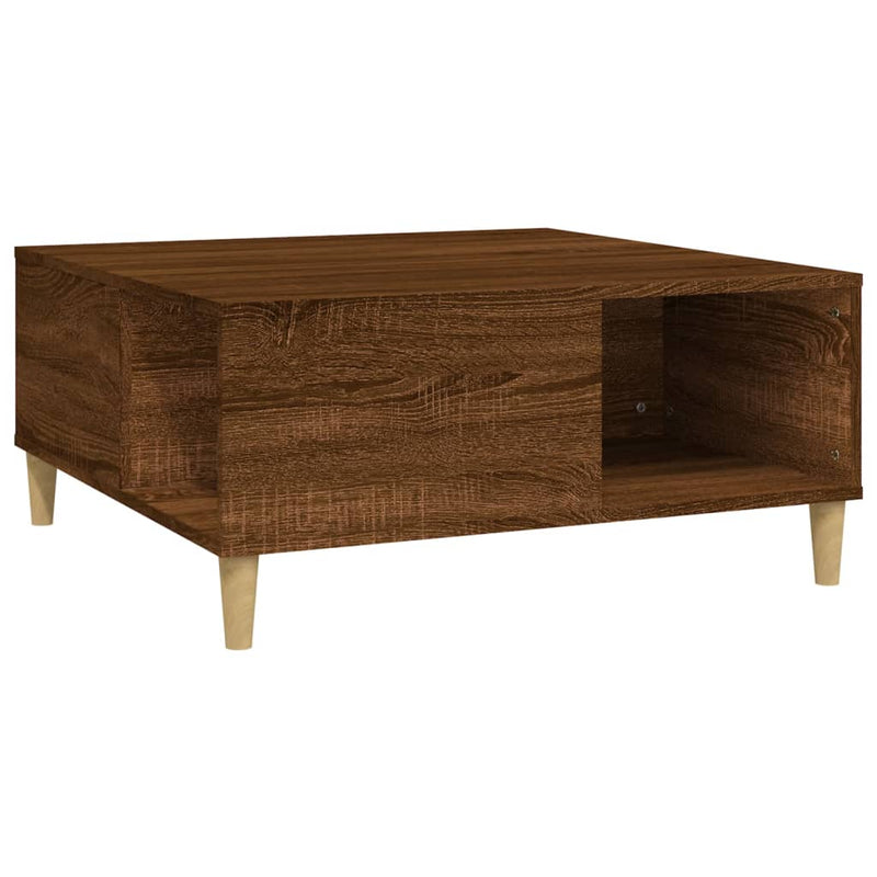 vidaXL barna tölgyszínű szerelt fa dohányzóasztal 80x80x36,5 cm
