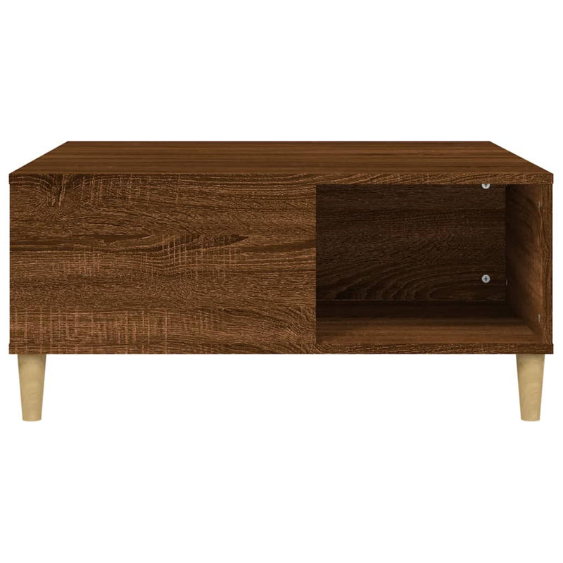 vidaXL barna tölgyszínű szerelt fa dohányzóasztal 80x80x36,5 cm