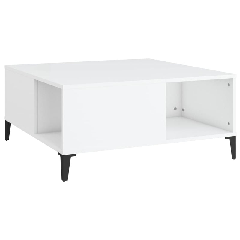 vidaXL fehér szerelt fa dohányzóasztal 80x80x36,5 cm
