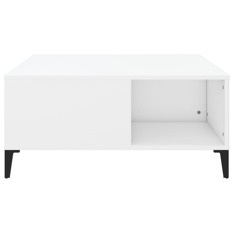 vidaXL fehér szerelt fa dohányzóasztal 80x80x36,5 cm