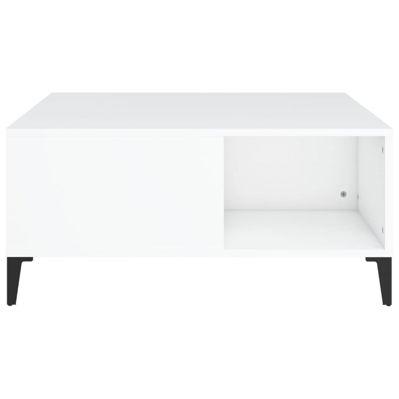 vidaXL fehér szerelt fa dohányzóasztal 80x80x36,5 cm