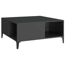vidaXL fekete szerelt fa dohányzóasztal 80x80x36,5 cm