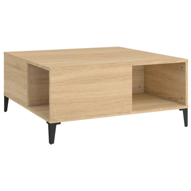 vidaXL sonoma tölgy színű szerelt fa dohányzóasztal 80x80x36,5 cm