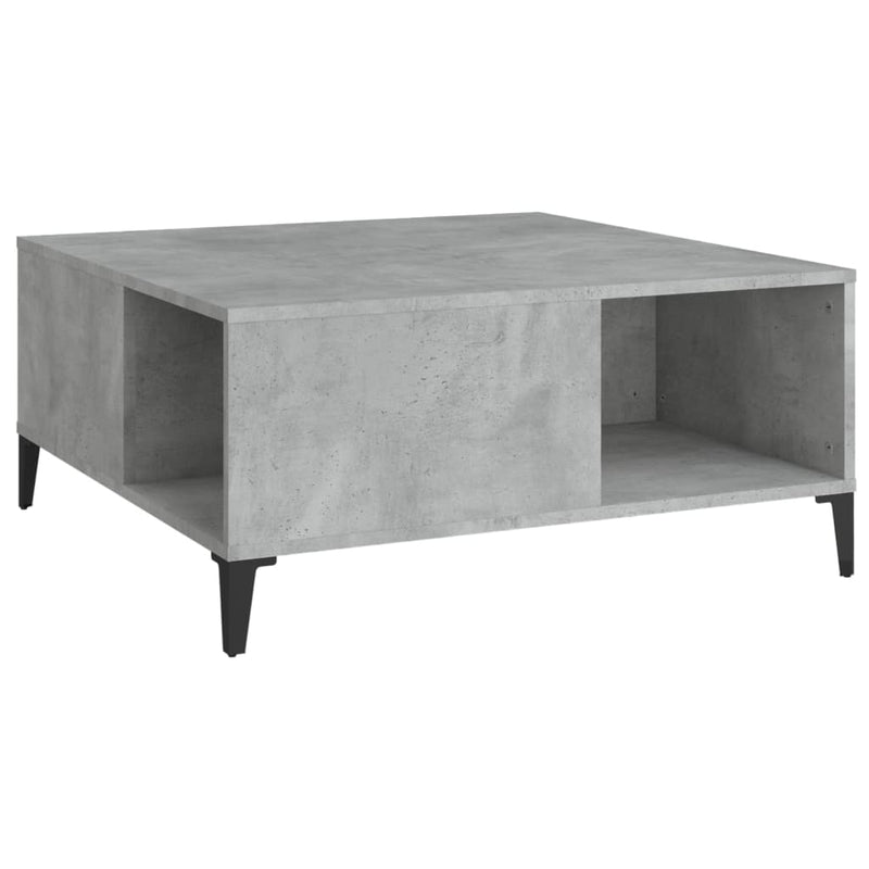 vidaXL betonszürke szerelt fa dohányzóasztal 80x80x36,5 cm