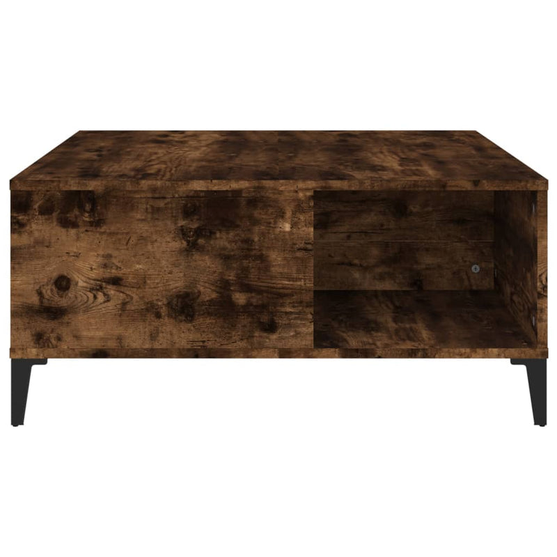 vidaXL füstös tölgy színű fatermék dohányzóasztal 80x80x36,5 cm