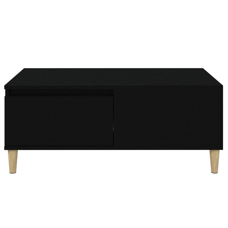 vidaXL fekete szerelt fa dohányzóasztal 90x50x36,5 cm