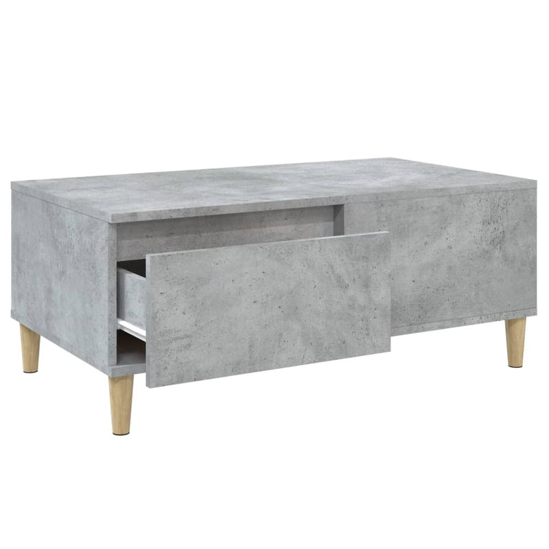 vidaXL betonszürke szerelt fa dohányzóasztal 90x50x36,5 cm