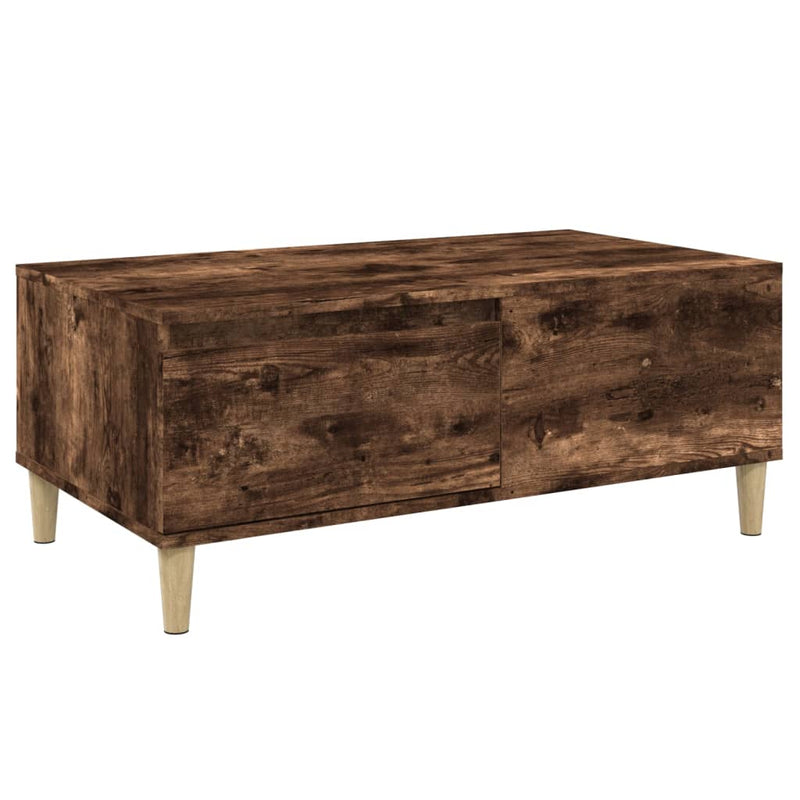 vidaXL füstös tölgy színű fatermék dohányzóasztal 90x50x36,5 cm