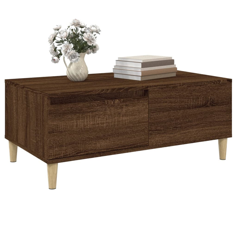 vidaXL barna tölgyszínű szerelt fa dohányzóasztal 90x50x36,5 cm