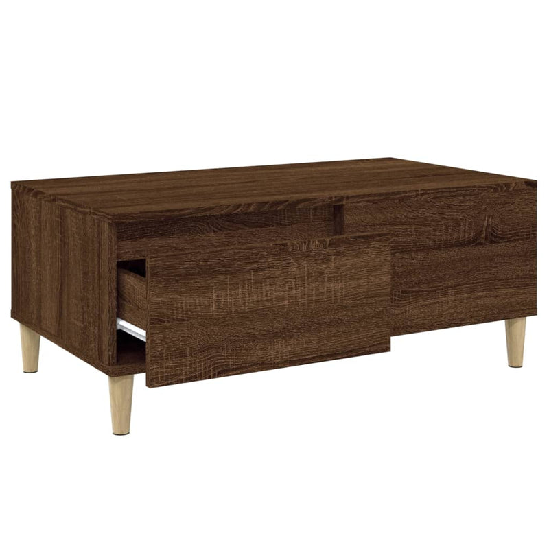 vidaXL barna tölgyszínű szerelt fa dohányzóasztal 90x50x36,5 cm