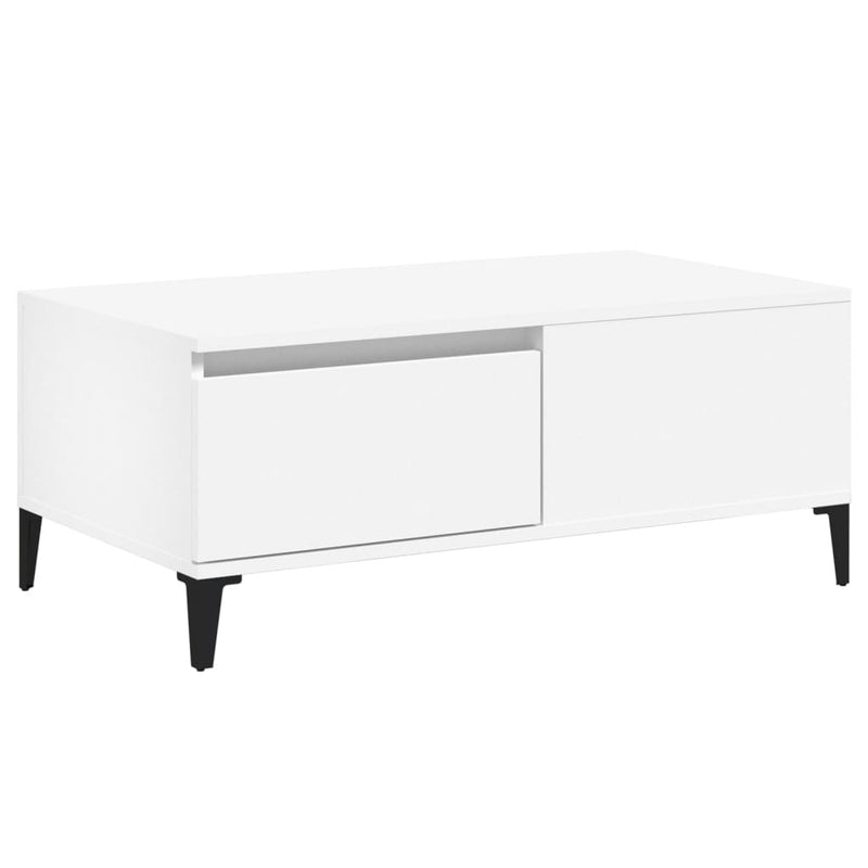 vidaXL fehér szerelt fa dohányzóasztal 90 x 50 x 36,5 cm