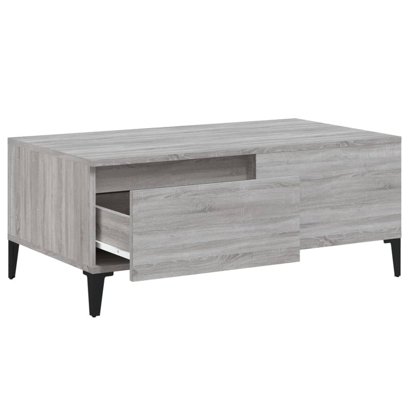 vidaXL szürke sonoma színű szerelt fa dohányzóasztal 90 x 50 x 36,5 cm