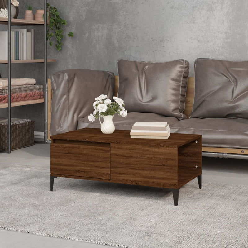 vidaXL barna tölgyszínű szerelt fa dohányzóasztal 90x50x36,5 cm