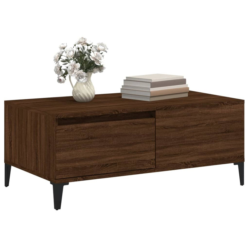 vidaXL barna tölgyszínű szerelt fa dohányzóasztal 90x50x36,5 cm