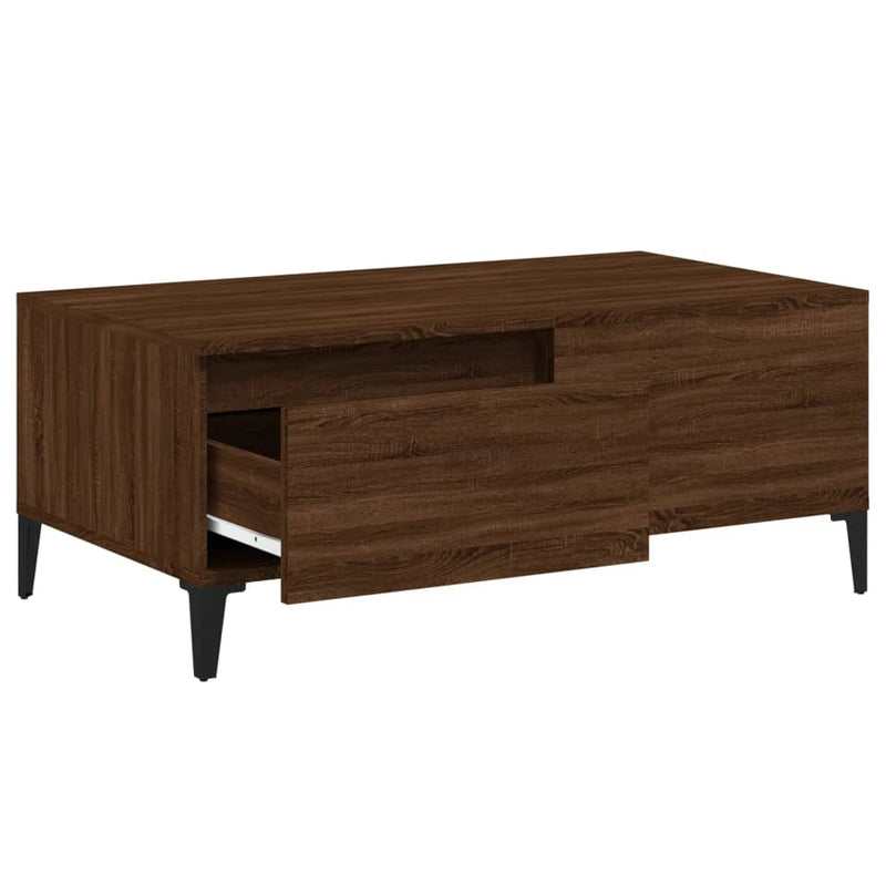 vidaXL barna tölgyszínű szerelt fa dohányzóasztal 90x50x36,5 cm