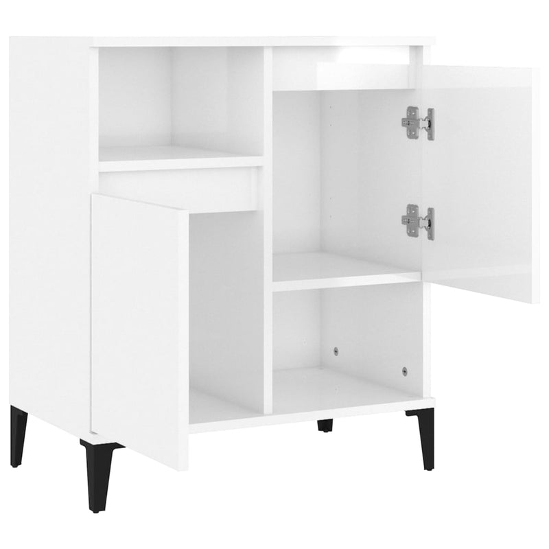 vidaXL magasfényű fehér szerelt fa tálalószekrény 60 x 35 x 70 cm